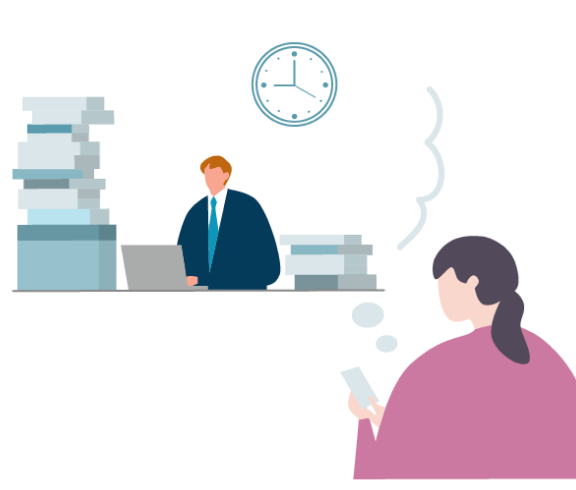 気になっているお相手となかなか連絡がとれないイラスト