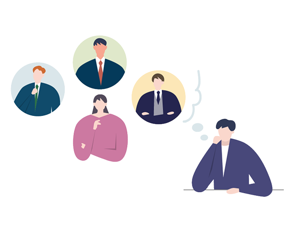 アプローチしたいけど他に気になっている人がいるのかな？イラスト