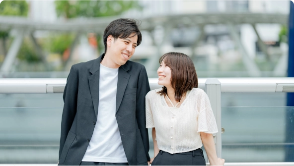 32歳会社員男性と26歳看護師女性の成婚カップル。