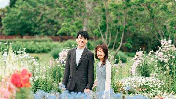 29歳会社員男性と28歳会社員女性の成婚カップル。