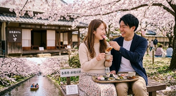 続いて、岐阜県、三重県のお花見デートプランです💑

2. 【岐阜県】風情たっぷり食べ歩き：各務原・新境川堤＆古民家カフェ
川の両岸に約1,000本の桜が咲き誇る、岐阜県屈指の名所を舞台にしたプランです。
•	11:30｜各務原市「新境川堤」で桜のトンネルを歩く 地元では「百十郎桜」として親しまれる名所。川面に映る桜が非常に美しく、写真映えも抜群です。
•	13:00｜ベーカリー＆カフェ「isu」でランチ 新境川から徒歩すぐの場所にある古民家パン屋さん。テイクアウトして、川沿いのベンチで桜を見ながら食べるのも贅沢です。
•	15:00｜学びの森「KAKAMIGAHARA PARK BRIDGE」 隣接する大きな公園へ。全面ガラス張りの施設で、ゆったりとした時間を過ごせます。
________________________________________
3. 【三重県】ロマンチックな夜の魔法：桑名・九華公園＆なばなの里
お城の跡地で歴史を感じた後、日本最大級のイルミネーションを楽しむ贅沢プランです。
•	15:30｜九華公園（桑名城跡） 水堀に囲まれた公園で、ソメイヨシノやしだれ桜を鑑賞。橋の上から眺める桜は風情があります。
•	18:00｜なばなの里へ移動（車で約10分） ここでしか見られない**「桜×イルミネーション」**の共演を。
•	19:00｜桜のライトアップ＆光のトンネル 夜に浮かび上がる「しだれ梅」や「桜」の美しさは息を呑むほど。園内のレストランでディナーを楽しめば、完璧なデートの締めくくりになります。
________________________________________
🌸 2026年・お花見デートのポイント
•	開花時期に注意： 今年の名古屋・岐阜は3月26日〜28日頃が満開予想です。三重（津）は少し遅れて3月末〜4月頭が見頃になります。
•	服装： 3月末の夜はまだ冷え込みます。ライトアップを見るなら、お相手に「夜は冷えるから羽織るものがあるといいかも」と一言添えるのがスマートです。
